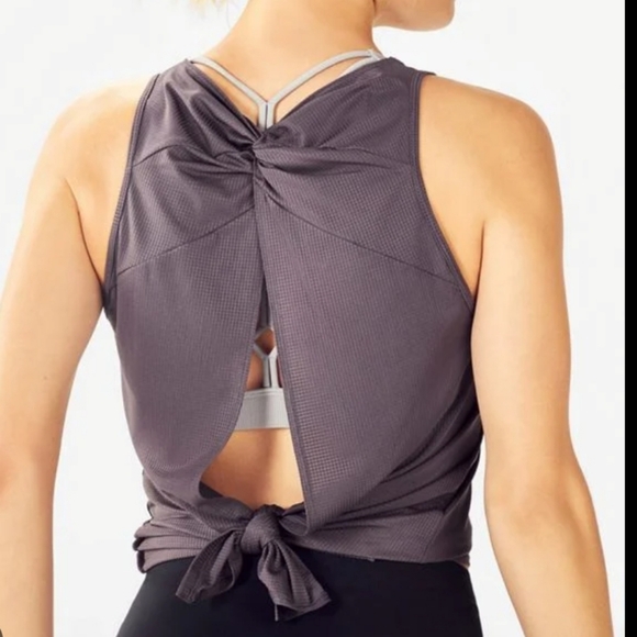 Fabletics Cashel Open Back Tank Size M Used Gray - Picture 6 of 6